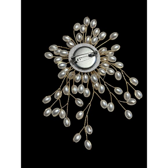 Elegant Faux Pearl Fireworks Brooch - Picture 5 of 5